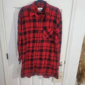 TNA long plaid shirt dress
